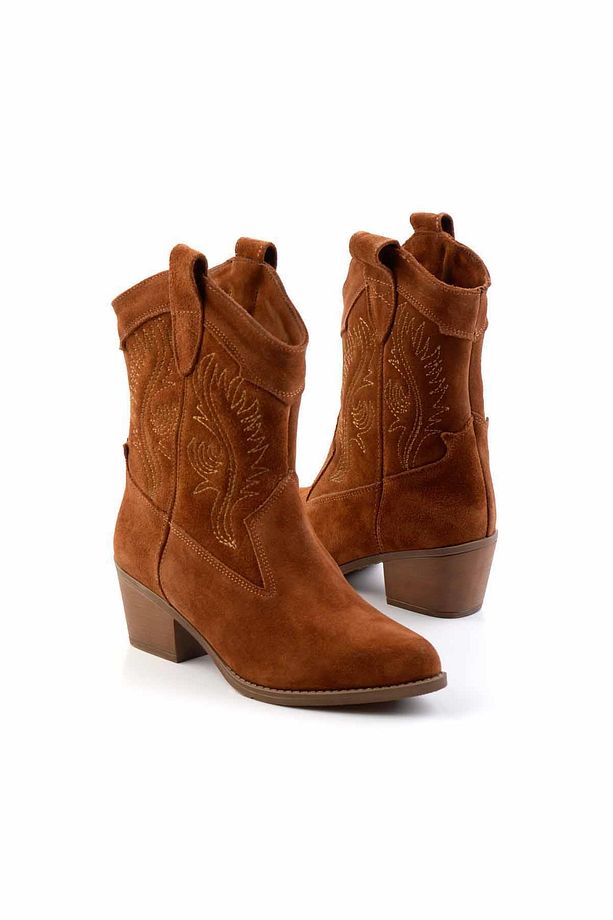 Taba Süet Hakiki Deri Kadın Bot & Bootie K02586888902 - 2