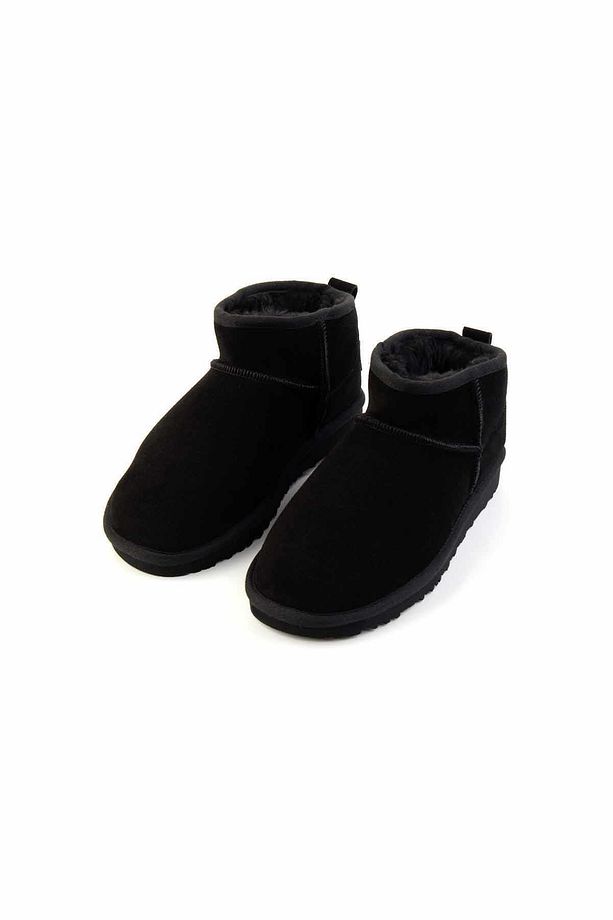 Siyah Süet Hakiki Deri Kadın Bot & Bootie K02422008002 - 2