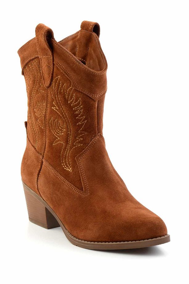Taba Süet Hakiki Deri Kadın Bot & Bootie K02586888902 - 3