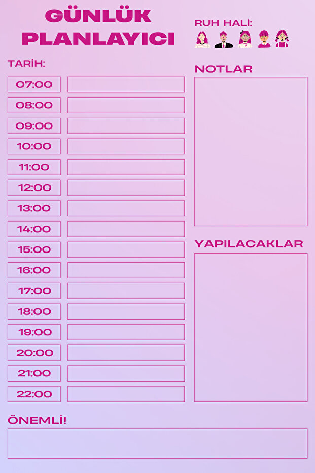 100 Sayfa Günlük Planlayıcı | Tarihsiz Ajanda (Dijital Olarak Hazırlanmış Pdf Formatlı CD) - 8