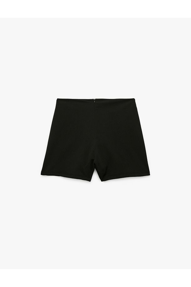 Krep Scuba Kumaş Mini Şort Etek - 4