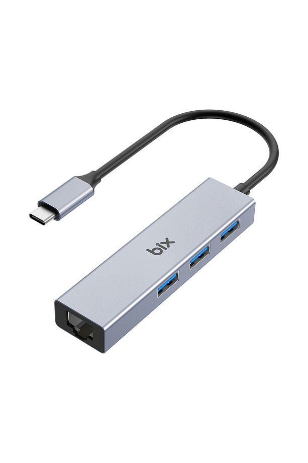 Type-c Usb 3.0 Gigabit Ethernet Ve 3 Portlu Usb Çoklayıcı Hub - 1