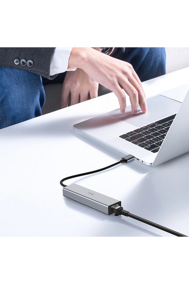 Type-c Usb 3.0 Gigabit Ethernet Ve 3 Portlu Usb Çoklayıcı Hub - 3