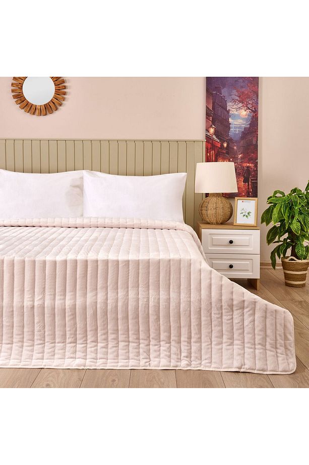 Soft Magro Çift Kişilik Yatak Örtüsü - Ekru - 200x230 cm - 1