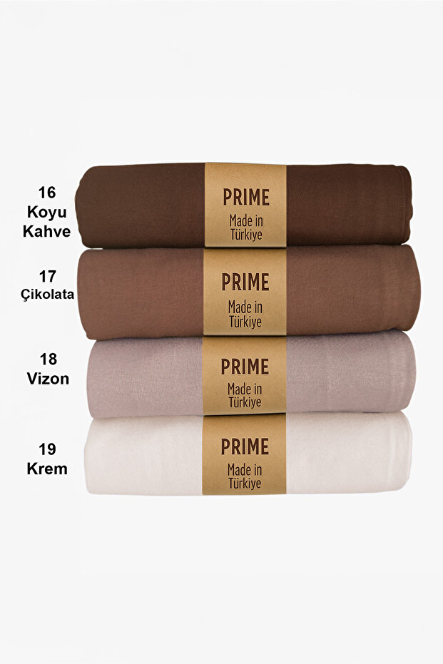 Combed Cotton Shawl Set of 4 (Dark Brown - Chocolate - Mink - Cream)