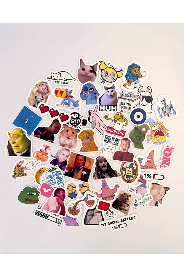 50Pcs Mood Meme Humor Sticker Set Laptop Tablet Phone Bullet Journal Agenda Decal Sticker