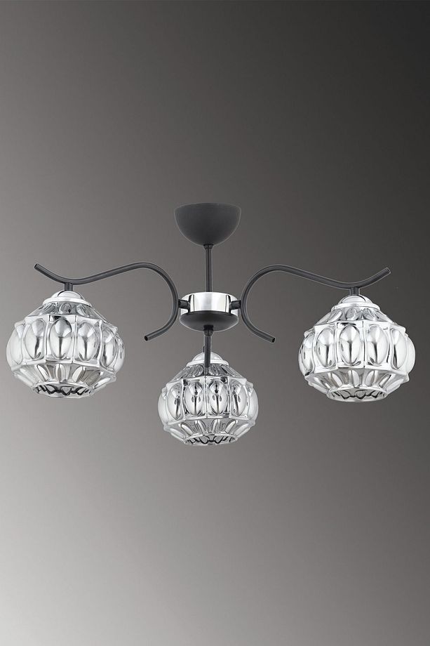 Elmas 3 Lü (FÜME CAMLI) Salon Mutfak Yatak Odası Genç Odası Avize - 3