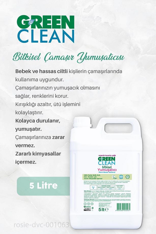 Bitkisel Sıvı Çamaşır Deterjanı 2750 Ml, Çamaşır Yumuşatıcısı 5 Lt Ve Rosıe - 3