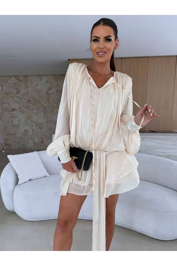 VANESYA KUMAŞ KISA ŞORTLU ELBİSE - 9