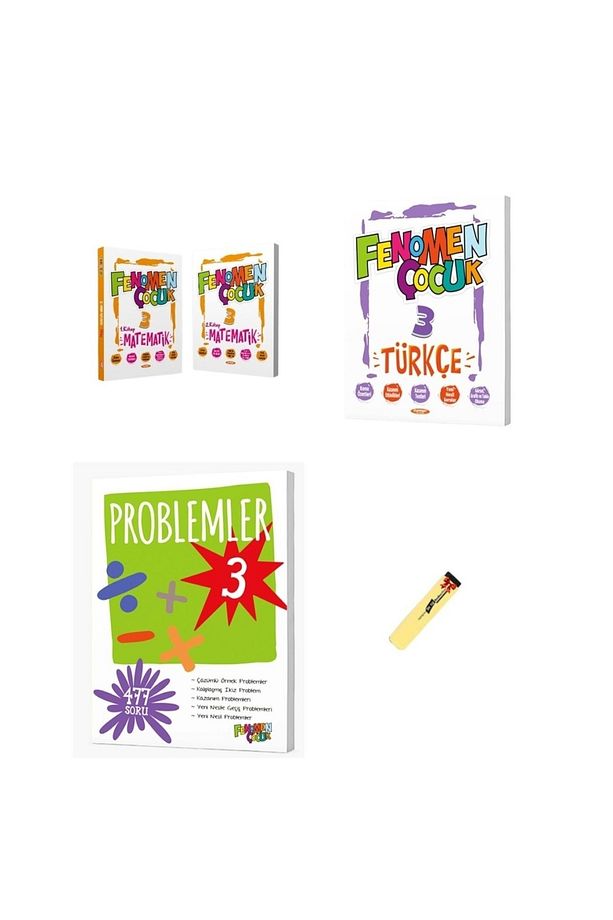 Fenomen Çocuk 3. Sınıf Matematik 1-2 Türkçe ve Problemler 3lü Set - 1