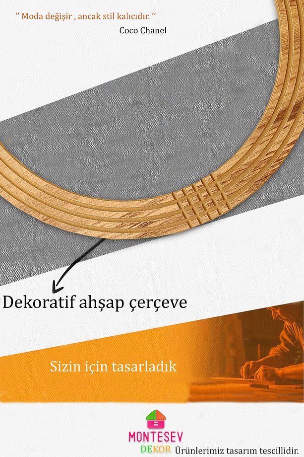 Safir Ahşap Dekoratif Ayna Yuvarlak Ayna Işlemeli Ahşap Duvar Aynası - 56 Cm - 7