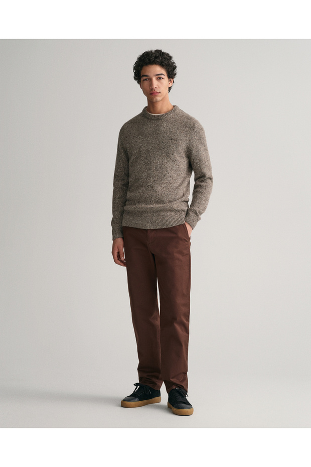 Erkek Gri Regular Fit Bisiklet Yaka Kazak - 2