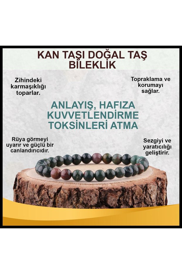 Blood Stone Natural Stone Bracelet 6 Mm - B828
