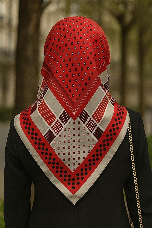 %100 İpek Tivil Eşarp - 3