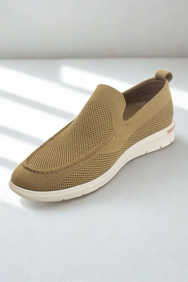 Triko Erkek Casual Günlük Ayakkabı – Rahat, Hafif Ve Şık Slip-on Model Kum Rengi - 6