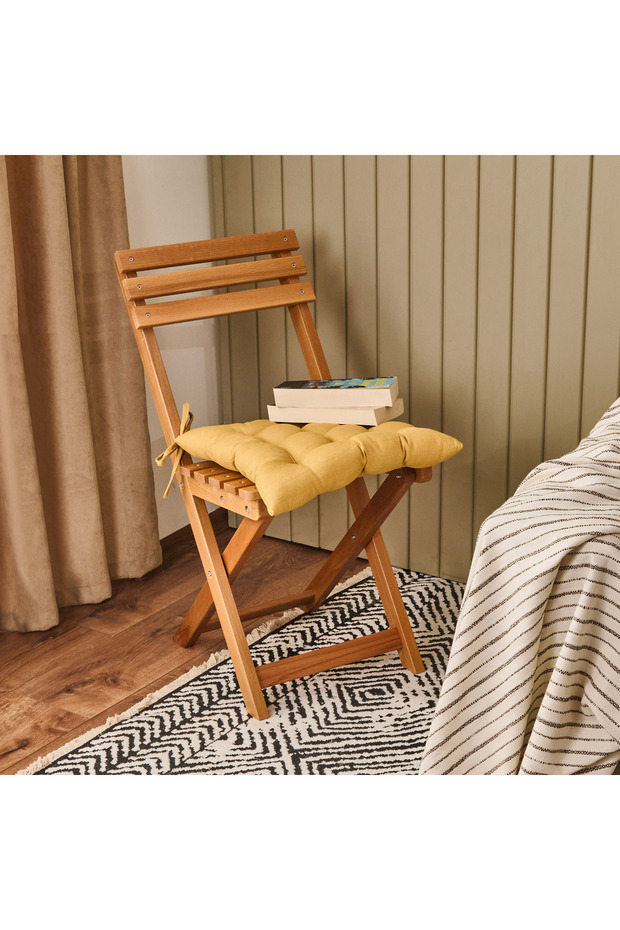 Soft Traum Sandalye Minderi - Hardal - 40x40 cm - 2