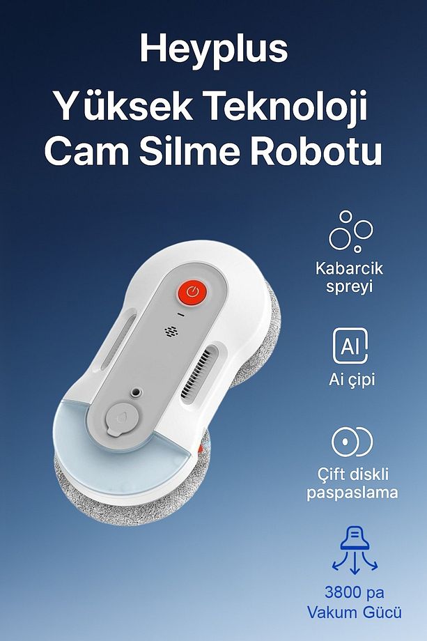 Akıllı Cam Silme Robotu Cam Temizleme Robotu Su Püskürtme Özellikli - 1