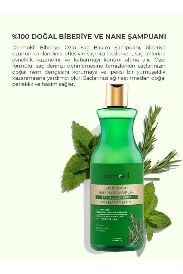 %100 Doğal Biberiye Saç Güçlendirici Şampuan 400 ml - 3
