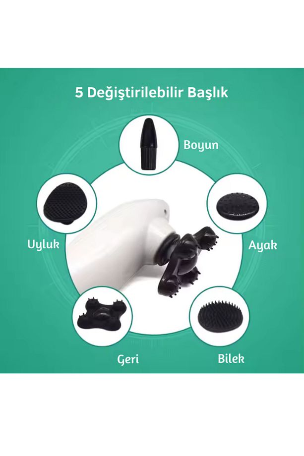 S426 Titreşimli 5 Başlıklı Mini Şarjlı Vücut Masaj Aleti - 4