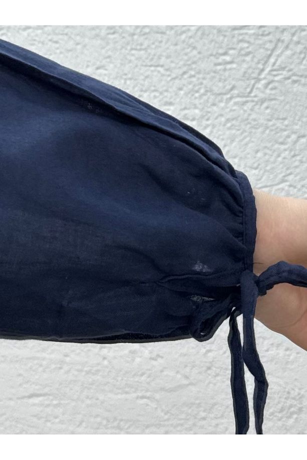 Orelita Önü Düğmeli ve Pileli Elbiseli Takım-BN4449 Lacivert - 4