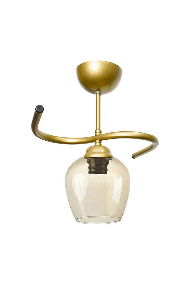 Fuji Salon - Mutfak - Yatak Odası - Hol - Eskitme Renk Bal Camlı Tekli Avize - 2