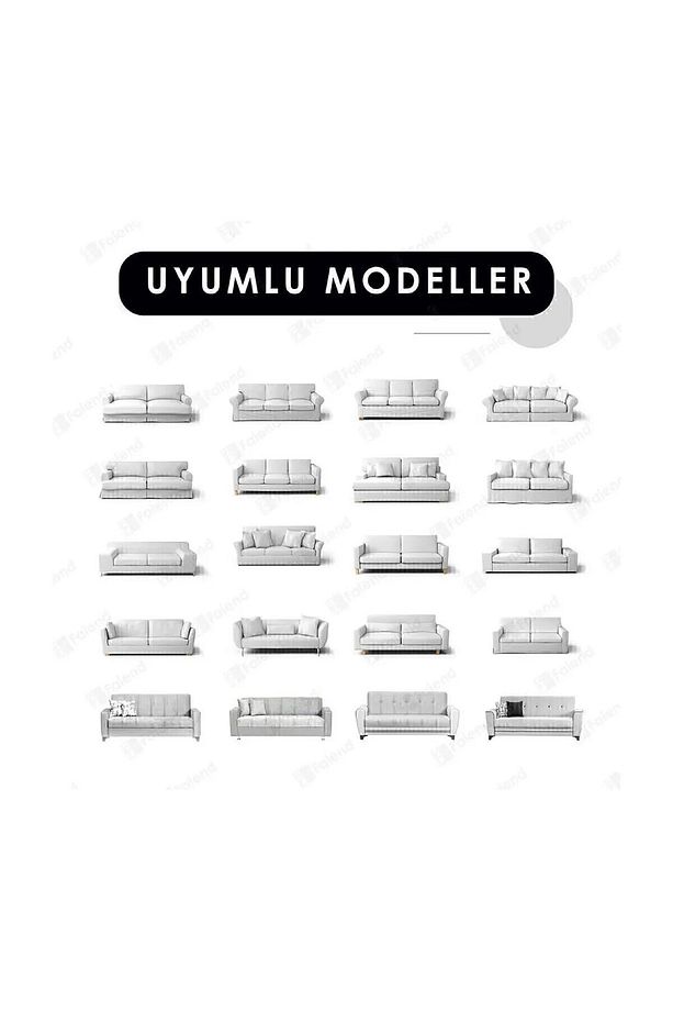 Hansaray Home Koltuk Kılıfı Koltuk Örtüsü 3kişilik Koltuk Için Likrali Yüksek Kaliteli Esnek - 3