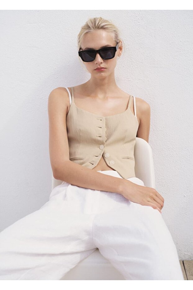 Lyocell kumaş yelek - 8