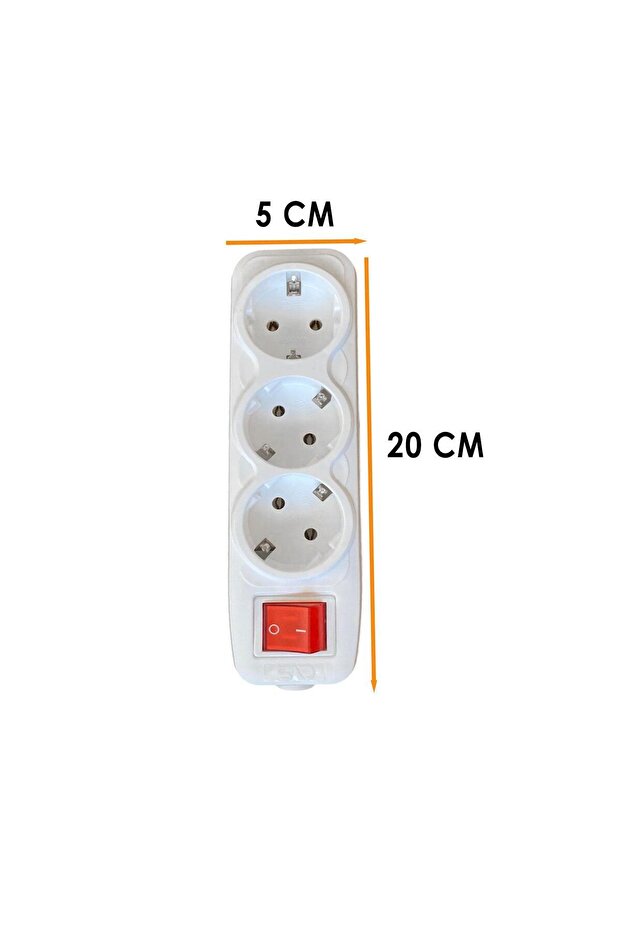مقبس توصيل مكون من 3 قطع مع مفتاح لاسلكي ورأس تأريض مع مقبس توصيل ثلاثي - 3