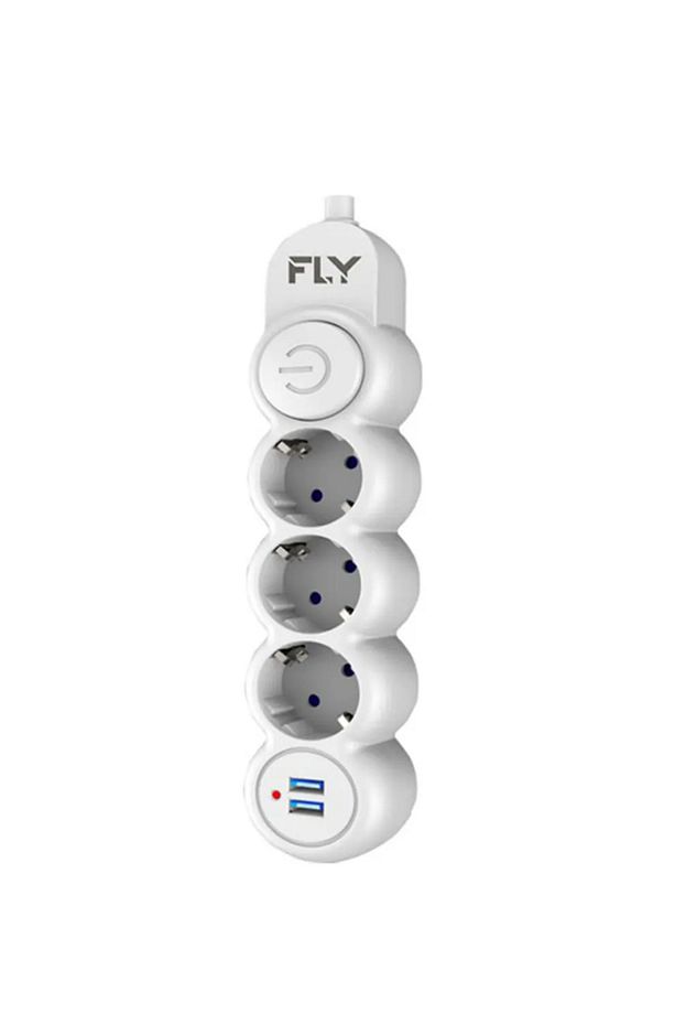 USB 2.1A ŞARJ ÇIKIŞLI AKIM KORUMALI 2 METRE 10A 2500W 3'LÜ UZATMA KABLOSU - 1