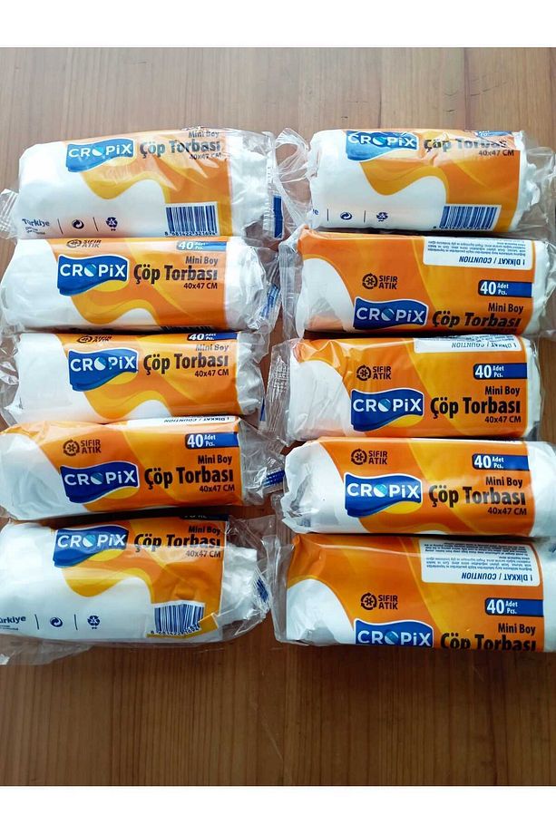 400 Adet-47x40 Mini/küçük Boy Çöp Torbası/poşeti-10lu/10 Adet-40 Adetx10 Rulo(HER RULODA 40 ADET) - 2
