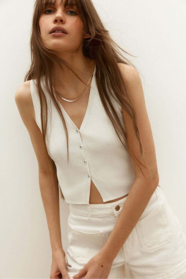 سترة صوفية بأزرار أمامية - 2