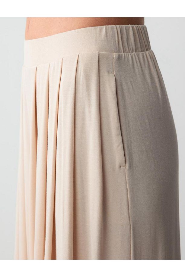 Açık Bej Loose  Örme Pantolon - 5