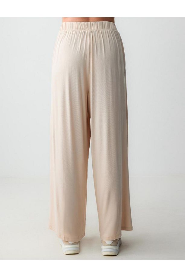 Açık Bej Loose  Örme Pantolon - 6