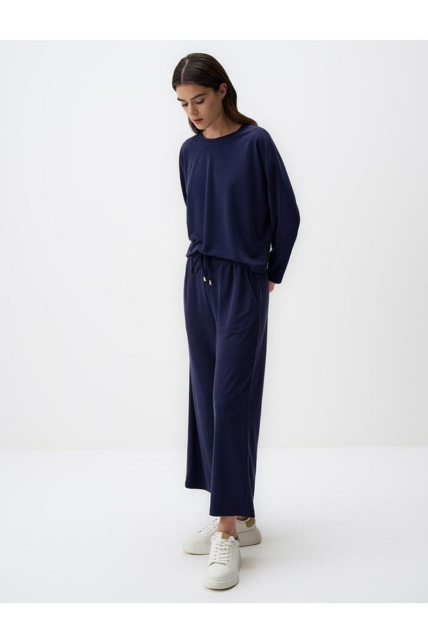Lacivert Bol Paça Rahat Jogger Pantolon - 2