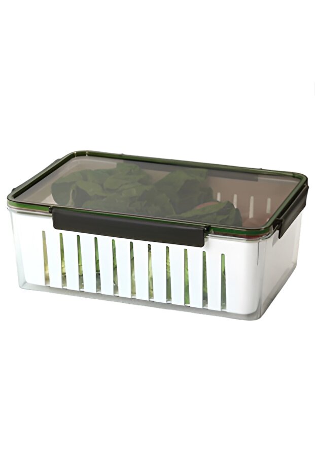 Rectangular Refrigerator Storage Container White and Black - 2