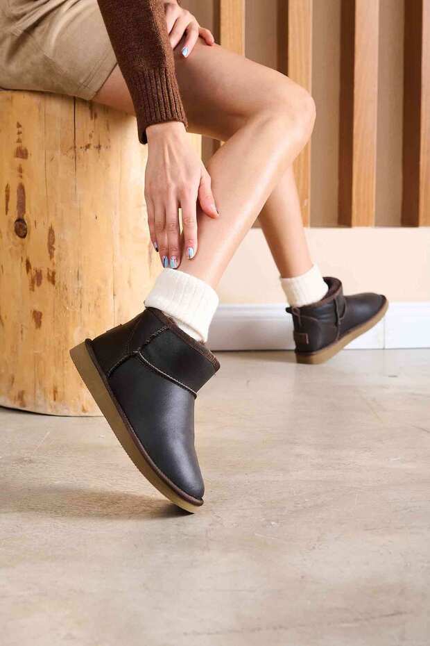 Hakiki Deri Kadın Mini Bot 191131 - 4