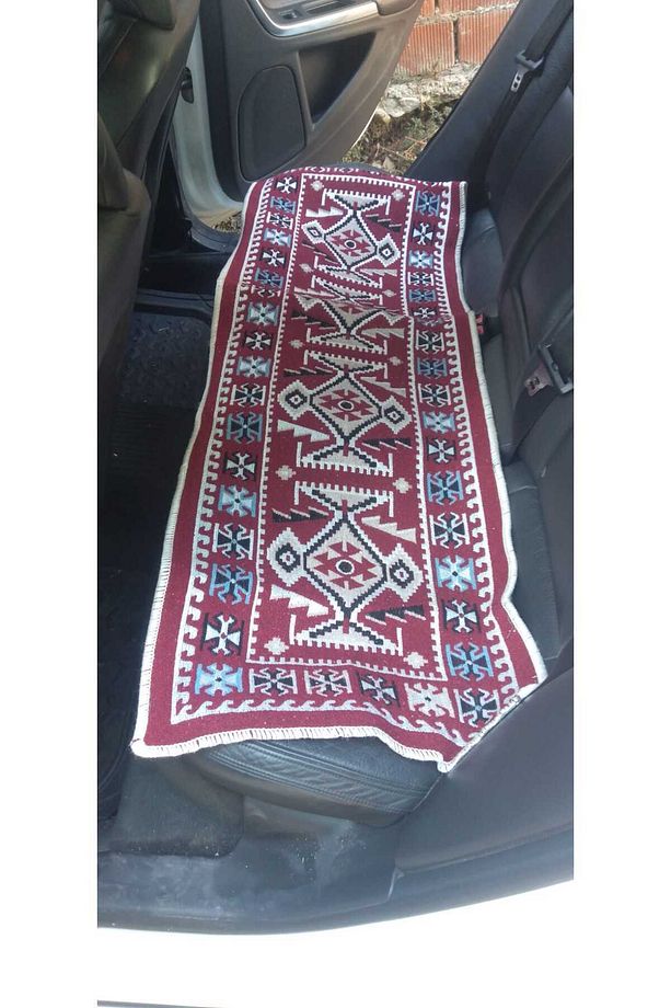 Oto Koltuk Kılıfı (çift Taraflı )yıkanabilir Araba Takımı Kilim (BORDO) - 4