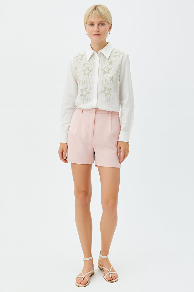 Yıldız Taş Detaylı Pamuklu Regular Gömlek - 2