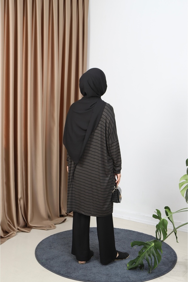 تونيك قطني ممشط مخطط - 5