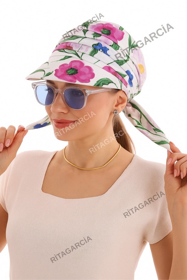 Safari Tie-Up Bandana Visor with Shield