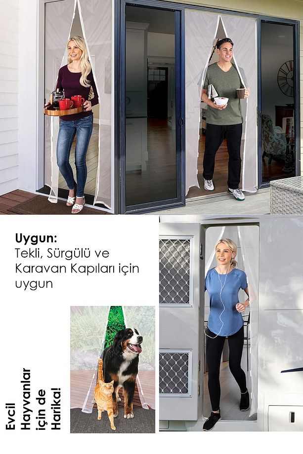 Kapı Sineklik Perdesi- Sinek Ve Haşera Engelliyici | 210x100 Boyut - 8