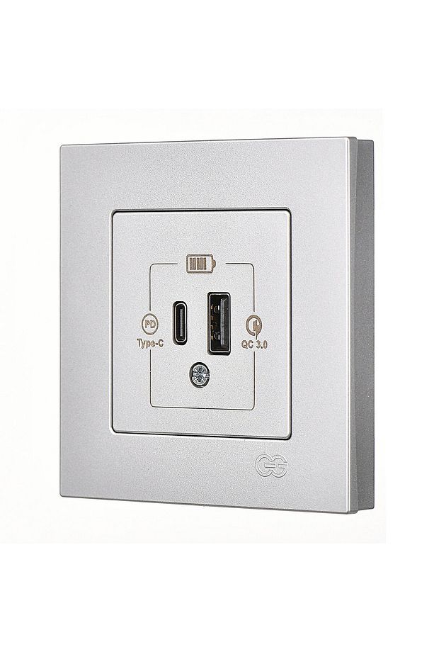 Eqona Gümüş 2 Çıkışlı Usb Şarj Prizi Type C Type A 20w - 3
