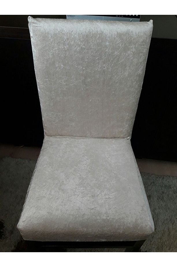 Kaliteli Likralı Kadife Sandalye Örtüsü Sandalye Kılıfı Mutfak Sandalye Örtüsü Sandalye Koruma Tekli - 5