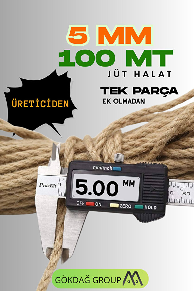 5 MM 100 Metre Jüt Halat İthal Dekor İp - 3