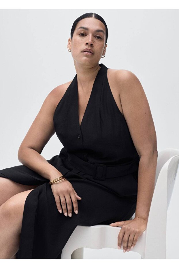 Kemerli liyosel elbise - 7