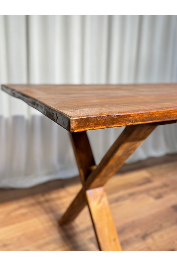 Aras Lüx Ahşap Kütük Masa 100 Teak - 4