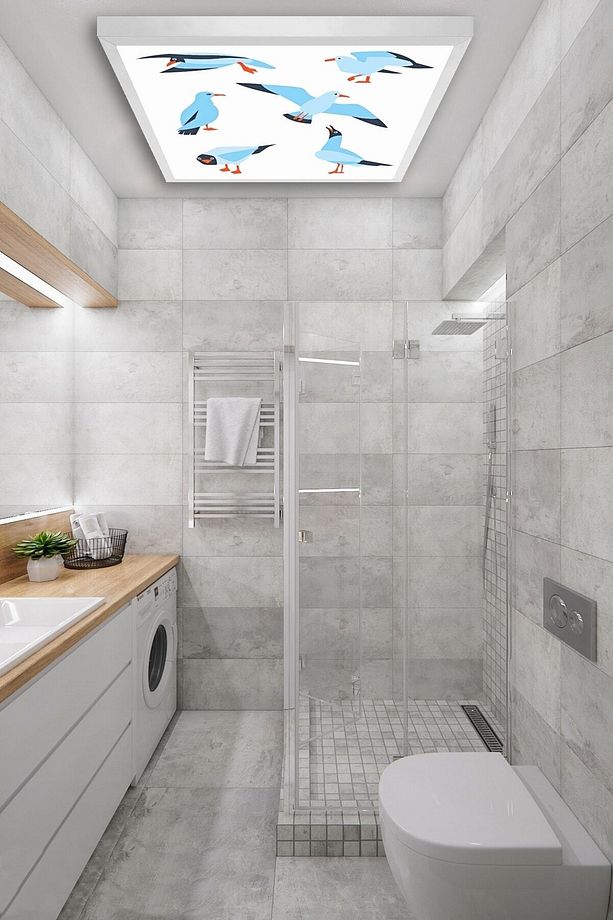 Wc Avize-60cmx60cm-54watt-led-armatür-banyo-aydınlatma-desenli-panel-wc-led-lamba-wc Için Uygundur - 2