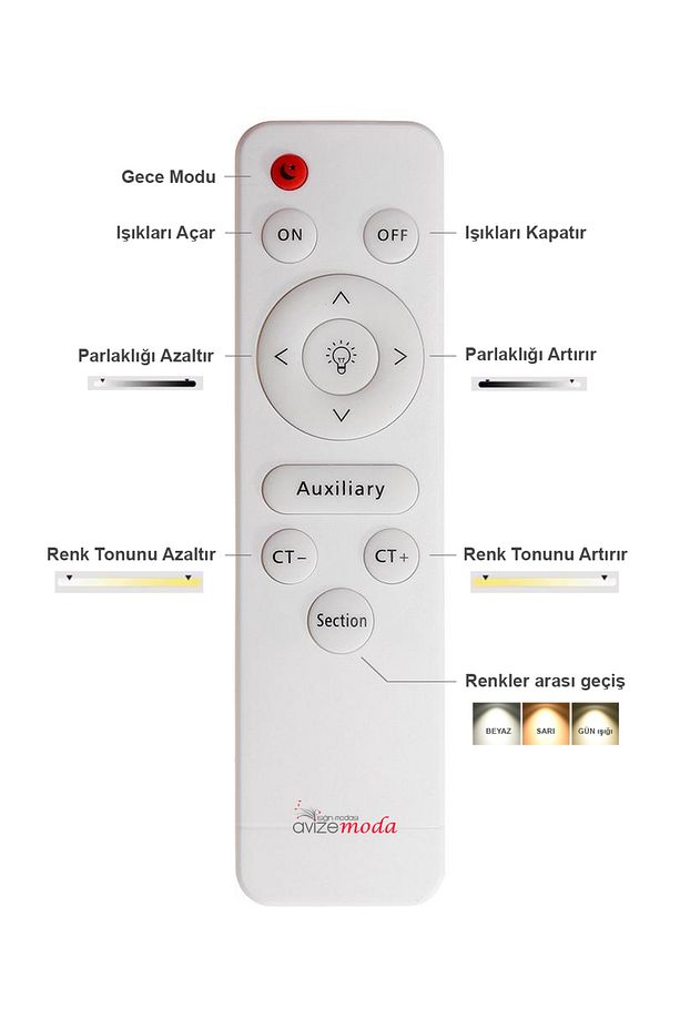 Savona 3 lü Sarkıt Dimmer Kumandalı 3 Renk Ledli (Sarı-Beyaz-Gün Işığı) Modern Akrilik Avize -Gold - 4