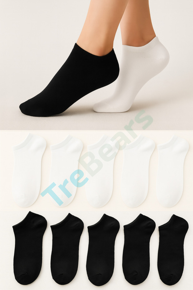 10’lu Düz Basic Patik Çorap Seti Günlük Kullanım - 1