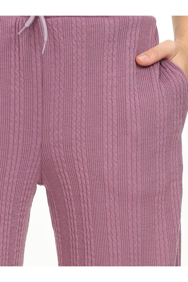 Kız Çocuk Geniş Paça Gül Basic Eşofman Altı - 3